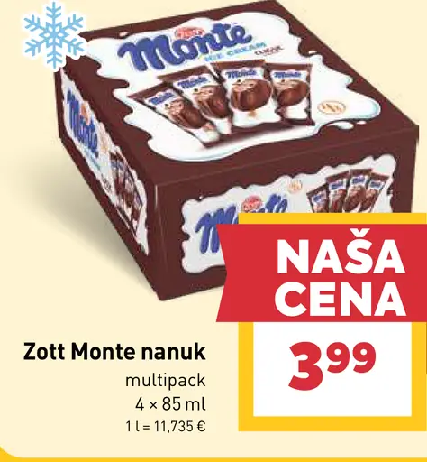 Zott Monte nanuk multipack