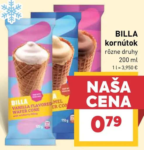 BILLA kornútok zmrzlina