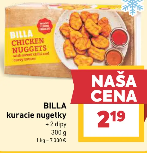 BILLA kuracie nuggety s dipmi