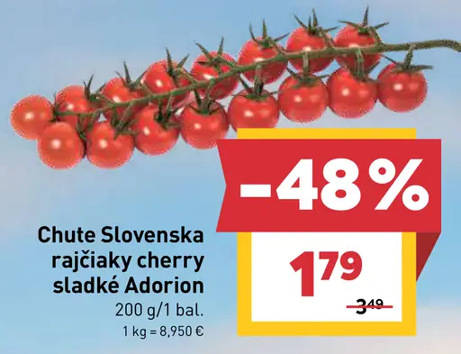 Chute Slovenska rajčiaky cherry sladké Adorion