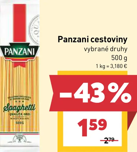 Panzani cestoviny bezvaječné