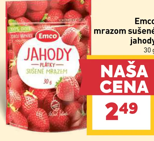 Emco jahody sušené mrazom plátky