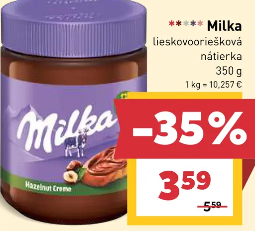 Milka Lieskovooriešková nátierka