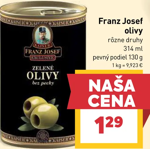 Franz Josef olivy zelené bez kôstok