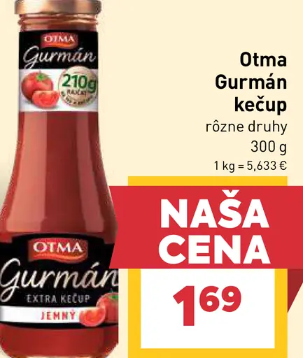 Otma Gurmán kečup rôzne druhy