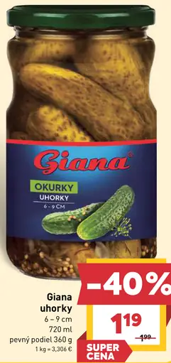 Giana uhorky 6 - 9 cm
