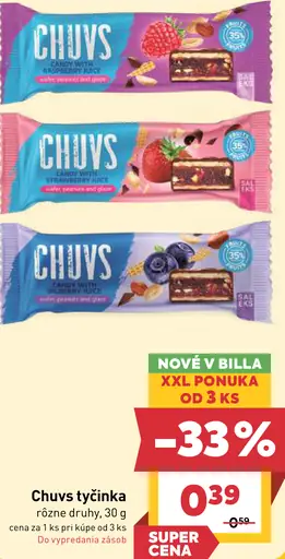 Chuvs tyčinka rôzne druhy