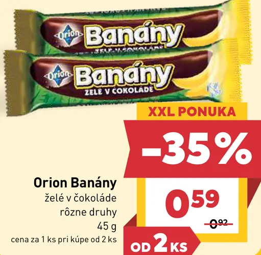 Orion Banány želé v čokoláde rôzne druhy