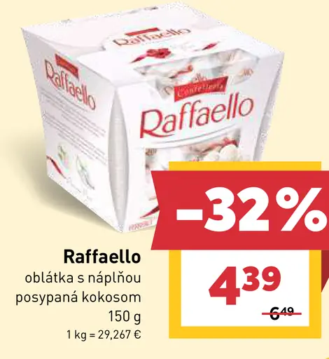 Raffaello oblátka s náplňou posypaná kokosom
