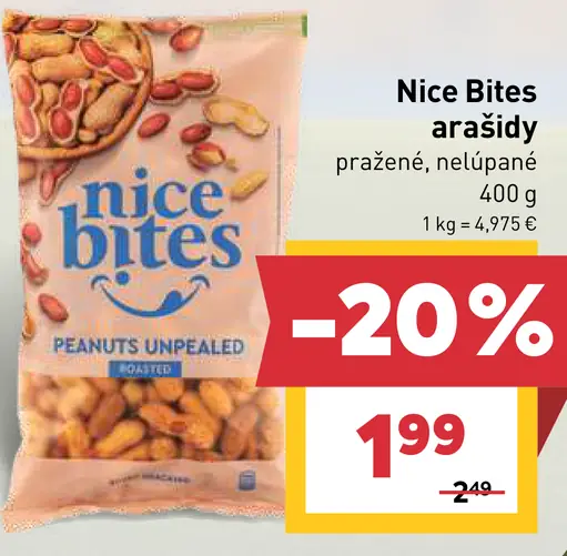 Nice bites arašidy pražené, solené