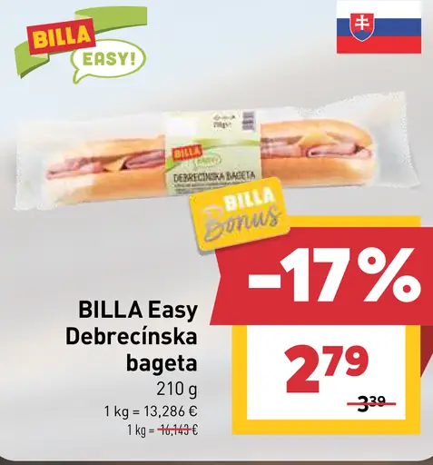 BILLA Easy Debrecínska bageta