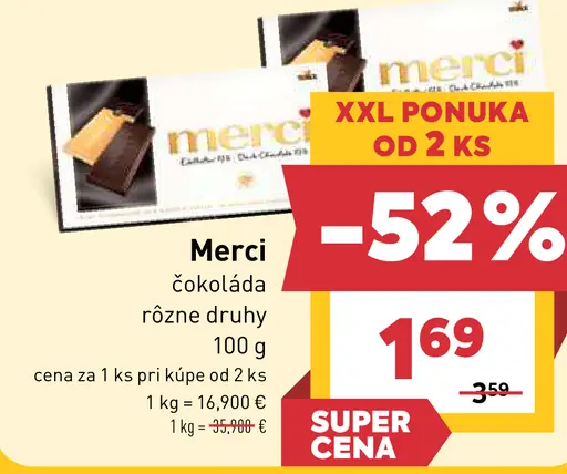 Merci čokoláda rôzne druhy