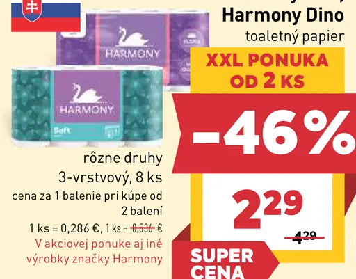 Harmony Soft 3-vrstvový toaletný papier