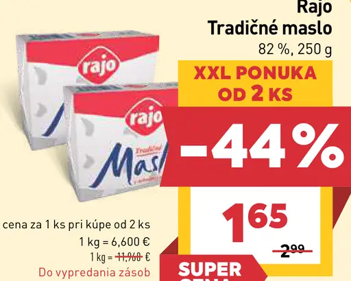Rajo Tradičné maslo 82 %