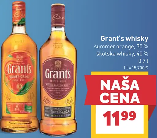 Grant's whisky summer orange škótska whisky