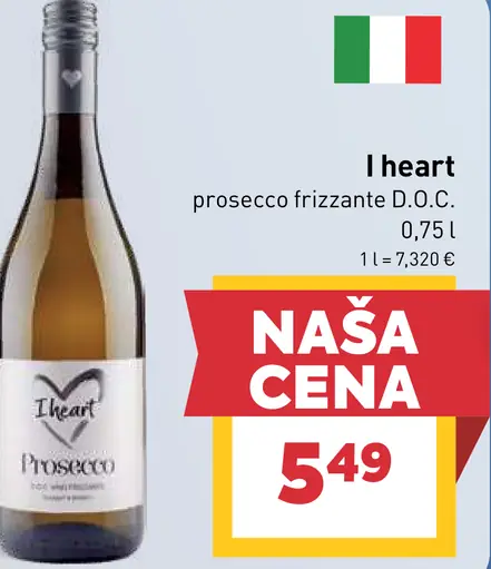 I heart prosecco frizzante D.O.C.