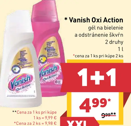 Vanish Oxi Action gél na odstránenie škvŕn rôzne druhy