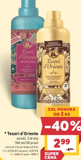 Tesori d'Oriente aviváž rôzne druhy