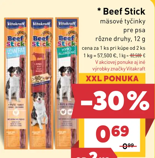 Beef Stick mäsové tyčinky pre psa rôzne druhy
