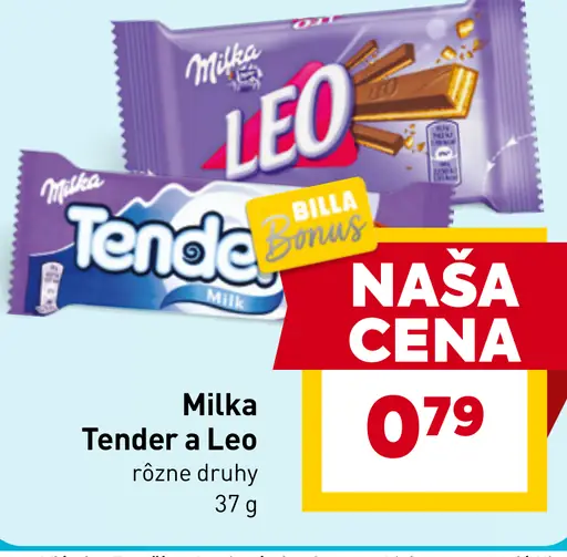 Milka Tender a Leo tyčinky