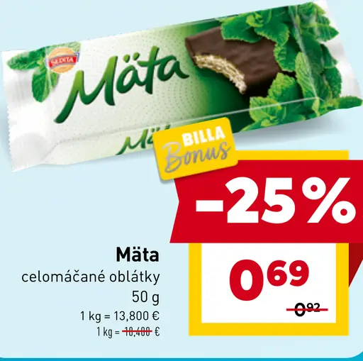 Máta celomáčané oblátky