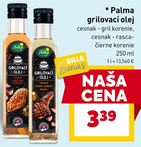 Palma grilovací olej cesnak – gril korenie / cesnak – rasca – čierne korenie