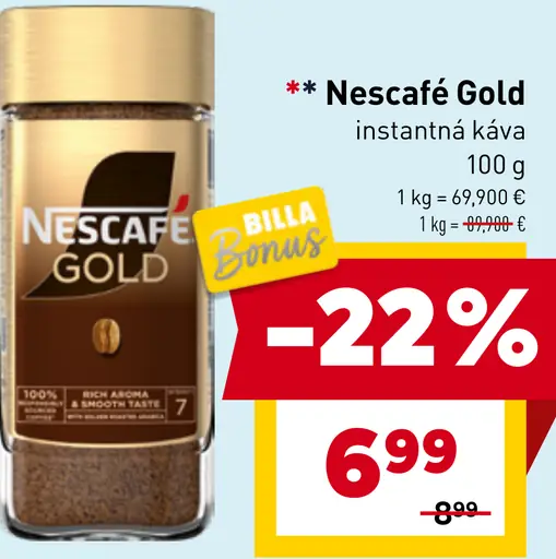 NESCAFÉ GOLD, instantná káva