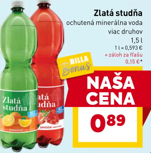 Zlatá studňa ochutená minerálna voda