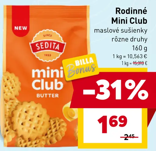 Sedita Rodinné mini Club maslové sušienky