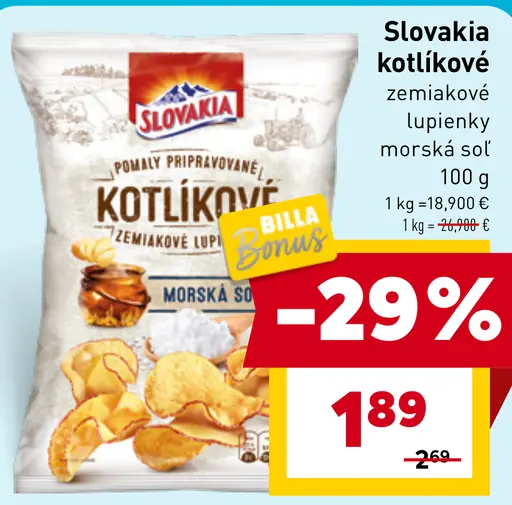 Slovakia Kotlíkové zemiakové lupienky morská soľ