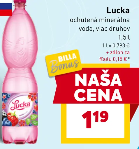 Lucka ochutená minerálna voda, viac druhov