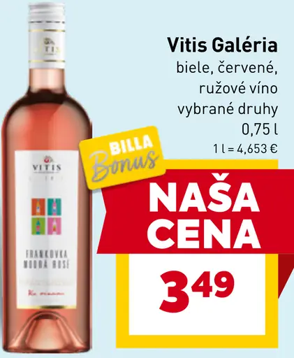 Vitis Galéria víno biele, červené, ružové rôzne druhy