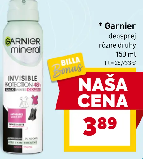 Garnier dezodorant vybrané druhy