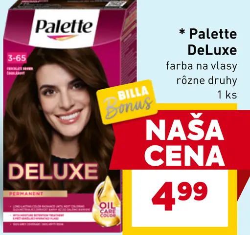 Palette Deluxe farba na vlasy rôzne druhy