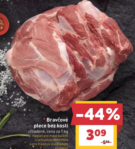Bravčové plece bez kosti chladené