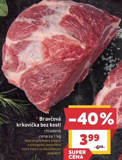 Bravčová krkovička bez kosti chladená