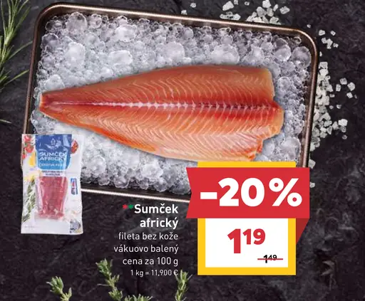Sumček africký fileta bez kože vákuovo balený