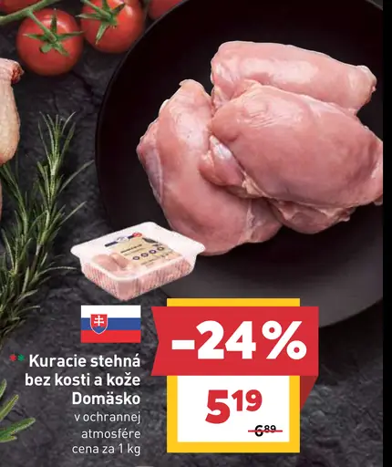 Kuracie stehná bez kosti a kože Domaňsko v ochrannej atmosfére