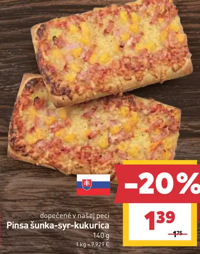 Pinsa šunka-syr-kukurica