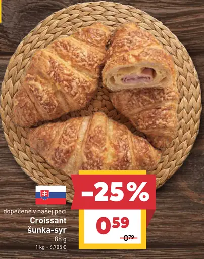 Croissant šunka - syr