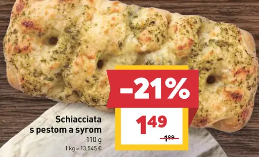 Schiacciata s pestom a syrom