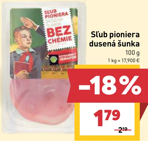Slub pioniera dusená šunka