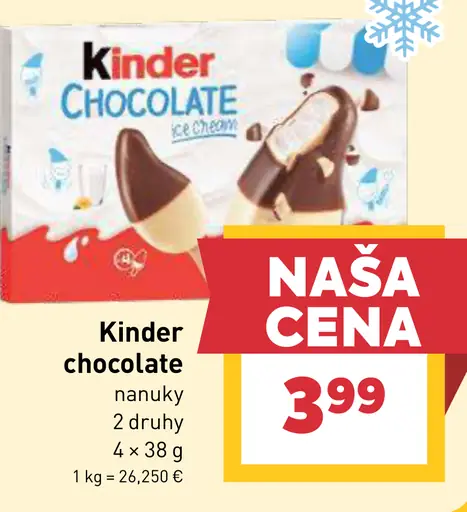 Kinder Chocolate nanuky 2 druhy