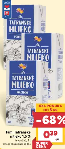 Tami Tatranské mlieko 1,5 % trvanlivé