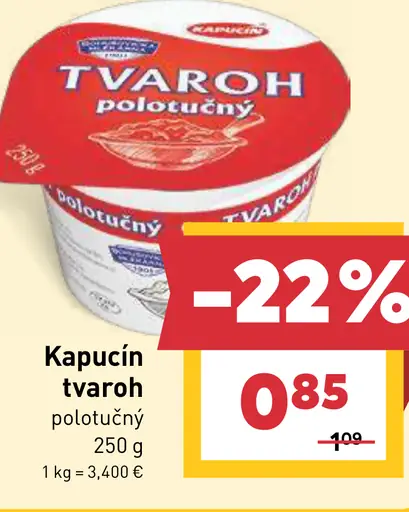Kapucín polotučný tvaroh