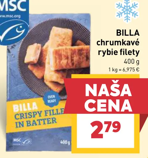 BILLA chrumkavé rybie filety v cestíčku