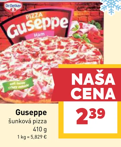 Guseppe šunková mrazená pizza