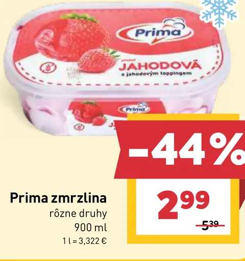 Prima zmrzlina rôzne druhy