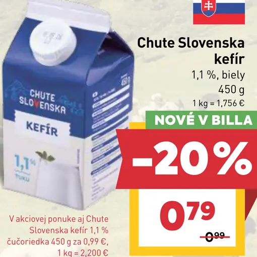 Chute Slovenska kefír 1,1 % biely