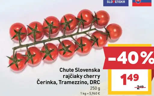 Chute Slovenska rajčiaky cherry Čerinka, Tramezzino, DRC